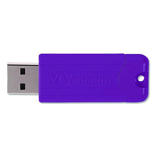 Verbatim PinStripe USB 3.0 Flash Drive, 16 GB, Assorted Colors, 5/Pack (70387)