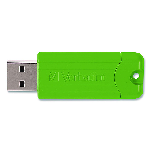 Verbatim PinStripe USB 3.2 Flash Drive, 64 GB, Assorted Colors, 5/Pack (70389)