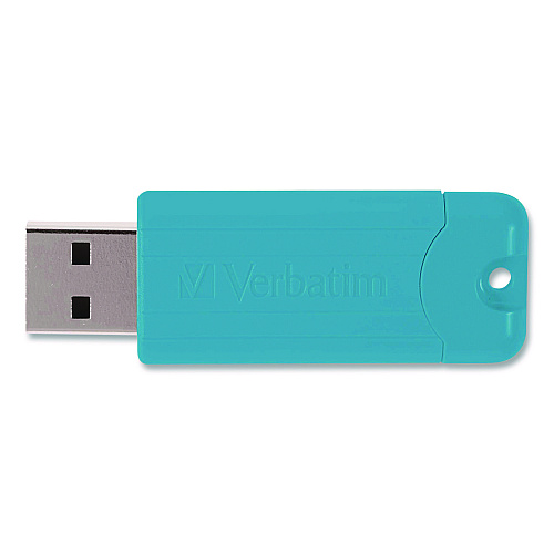 Verbatim PinStripe USB 3.2 Flash Drive, 64 GB, Assorted Colors, 5/Pack (70389)