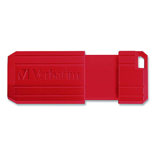 Verbatim PinStripe USB 2.0 Flash Drive, 128 GB, Blue/Red, 2/Pack (70391)