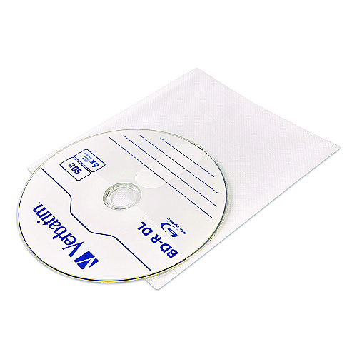 Verbatim CD/DVD Sleeves, White, 50/Pack (71125)