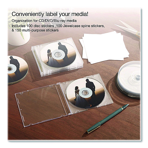 Verbatim Inkjet Media Labels, Matte White, 50 Sheets/Pack (71126)