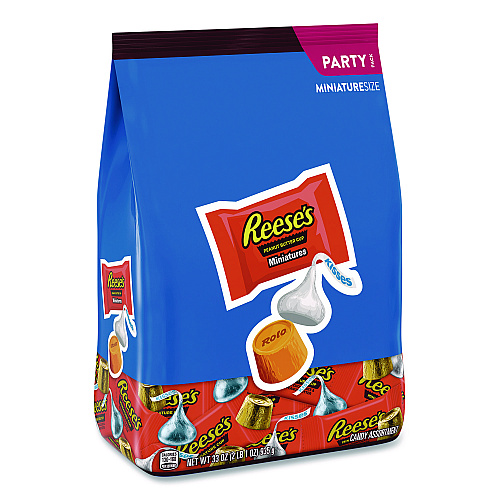 Hershey's Miniatures Variety Party Pack, Assorted Milk Chocolates, 33 oz Bag (HEC40049)