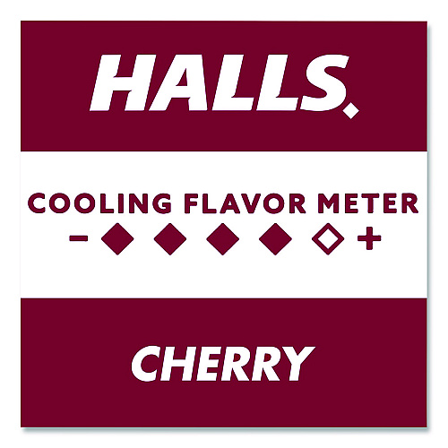 Halls Relief Menthol Cough Suppressant - Oral Anesthetic, Cherry, 30/Pack (621825221OWN)