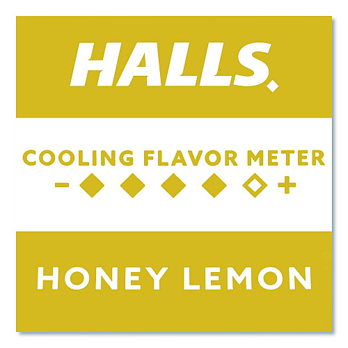 Halls Relief Menthol cough Suppressant - Oral Anesthetic, Honey Lemon, 30/Pack (621835306OWN)