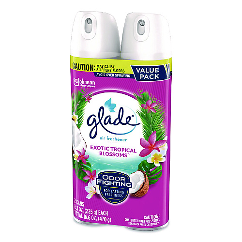 Glade Air Freshener, Exotic Tropical Blossoms, 8.3 oz Can, 2/Pack (346580PK)