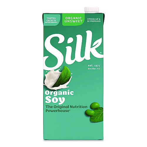 Silk Soymilk, Unsweetened Original, 32 oz, 6/Carton (1706751)