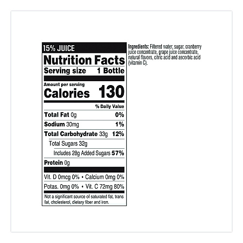 Tropicana Juice Beverage, Cranberry, 10 oz Bottle, 24/Carton (913717)