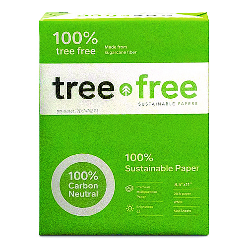 TreeZero TreeFree Multipurpose Paper, 92 Bright, 20 lb Bond Weight, 8.5 x 11, White, 500 Sheets/Ream, 10 Reams/Carton (TFLTR10)