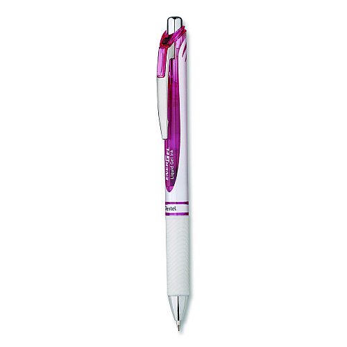 Pentel EnerGel RTX Deluxe Gel Pen, Retractable, Medium 0.7 mm, Black Ink, Pearl/Translucent Pink Barrel, Dozen (BL77PWPADZ)