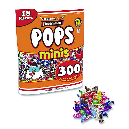 Tootsie Roll Pops Minis, Assorted Flavors, 36 oz Bag, 200 Pieces (324679)