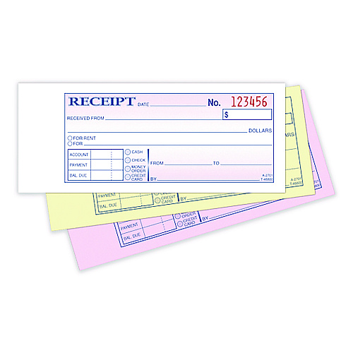 Adams Multipart Money/Rent Receipt Book, Three-Part Carbonless, 6.69 x 2.75, 50 Receipts/Book, 3 Books/Pack (D2701)