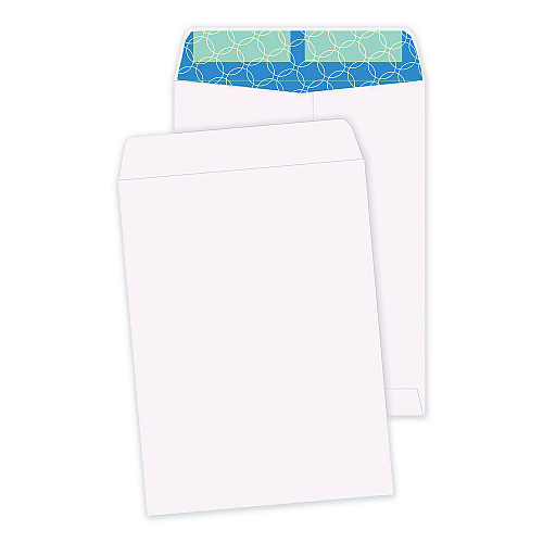 Quality Park Redi-Strip Security Tinted Envelope, Antimicrobial, #10 1/2, Cheese Blade Flap, Redi-Strip Closure, 9 x 12, White, 100/Box (41415)