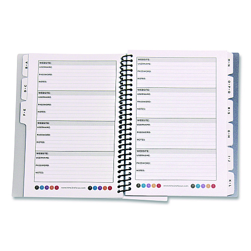 Re-focus the Creative Office Small/Mini Password Log Book, User-Name/Password Format, Black Cover, (60) 7 x 5.5 Sheets (SMBLKPWBOOK)