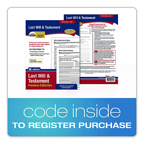 Adams Last Will and Testament Digital Download with Instructions, Inkjet/Laser Printable, 8.5 x 11, Unlimited Number of Forms (ALFP117)