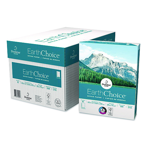 Domtar EarthChoice Office Paper, 92 Bright, 20 lb Bond Weight, 8.5 x 11, White, 500 Sheets/Ream, 10 Reams/Carton (2700)