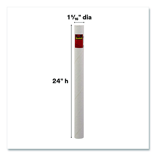 Scotch Mailing Tube, 24" Long, 2" Diameter, White, 12/Carton (7921CT)