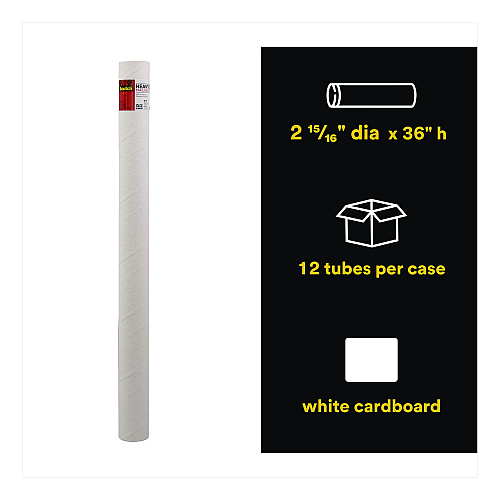 Scotch Mailing Tube, 36" Long, 3" Diameter, White (7979)
