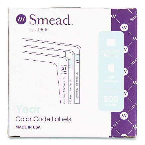 Smead Yearly End Tab File Folder Labels, 0.75 x 1.5, Orange, 500/Roll (68326)