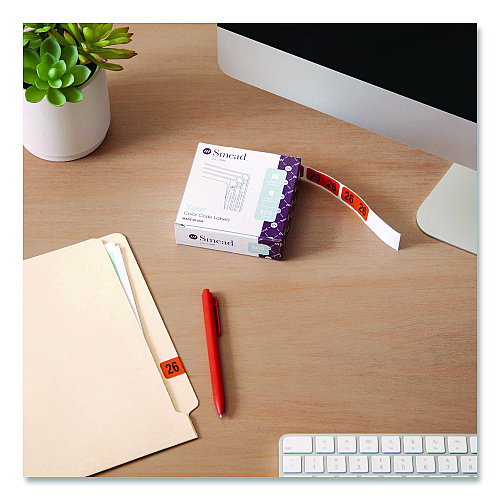 Smead Yearly End Tab File Folder Labels, 0.75 x 1.5, Orange, 500/Roll (68326)