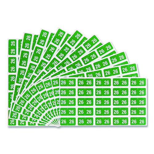 Smead Yearly End Tab File Folder Labels, 0.5 x 1, Green, 25/Sheet, 10 Sheets/Pack (67926)