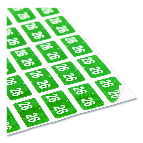 Smead Yearly End Tab File Folder Labels, 0.5 x 1, Green, 25/Sheet, 10 Sheets/Pack (67926)