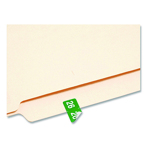 Smead Yearly End Tab File Folder Labels, 0.5 x 1, Green, 25/Sheet, 10 Sheets/Pack (67926)