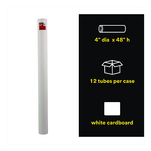 Scotch Mailing Tube, 48" Long, 4" Diameter, White (7982)