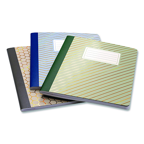 PUKKA PAD Composition Book, Medium/College Rule, Assorted Haze Cover Colors, (70) 9.8 x 6.9 Sheets, 3/Pack (9976ASTHZE)