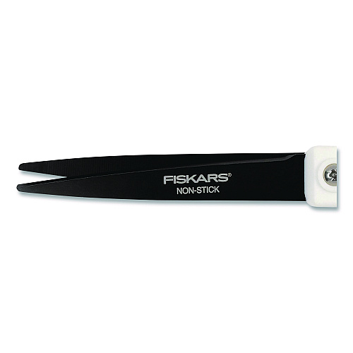 Fiskars Premier SoftGrip Nonstick Scissors, 9.75" Long, 8" Cut Length, Offset White Handle (1069764)