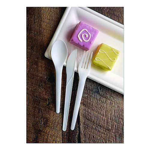 Eco-Products Plantware CPLA Cutlery, Fork, White, 1,000/Carton (EPS017)