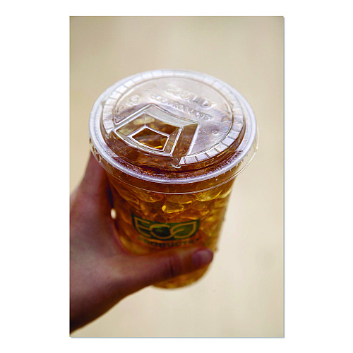 Eco-Products GreenStripe Cold Cup Sip Lids, Fits 9 oz/12 oz to 24 oz Cold Cups, Plastic, Clear, 1,000/Carton (EPFLCS)