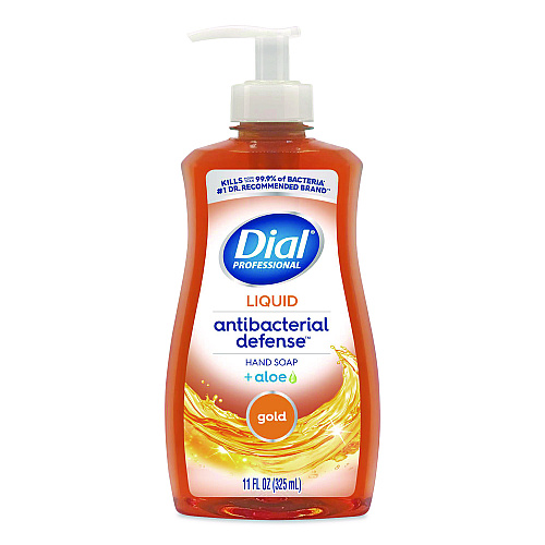 Dial Antibacterial Defense Gold Hand Soap + Aloe, Original, 11 oz Pump Bottle, 12/Carton (35470)