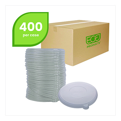 Eco-Products Worldview 100 Percent Recycled Content Lid, 7.93" Diameter x 0.6" h, Clear, 400/Carton (EPBLRLID)