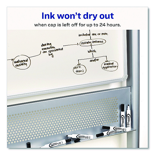 Avery MARKS A LOT Desk-Style Dry Erase Markers, Broad Chisel Tip, Blue (24406EA)
