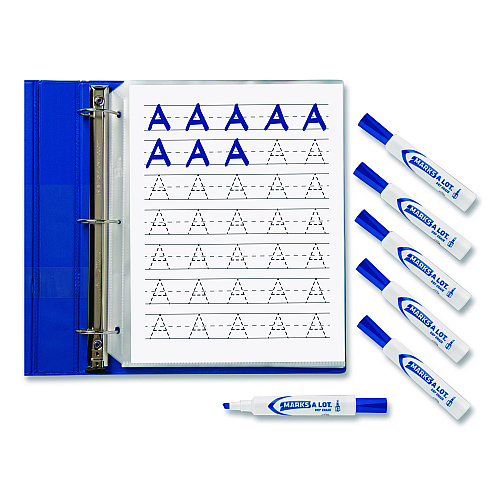 Avery MARKS A LOT Desk-Style Dry Erase Markers, Broad Chisel Tip, Blue (24406EA)