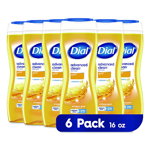 Dial Body Wash Advanced Clean Gold, Original Gold, 16 oz, 6/Carton (09119)