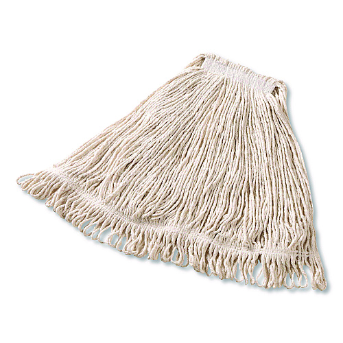 Rubbermaid Commercial Super Stitch Cotton Looped End Wet Mop, Large, 1" White Headband (FGD11306WH00)