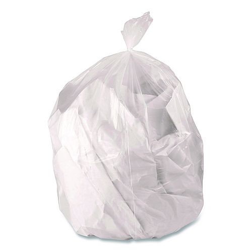 Boardwalk Low-Density Waste Can Liners, 16 gal, 0.5 mil, 24 x 32, Clear, Perforated Roll, 500/Carton (243205CL)