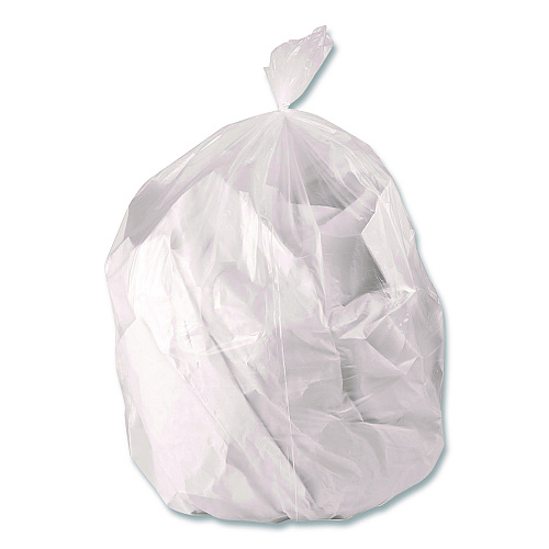 Boardwalk Low-Density Waste Can Liners, 44 gal, 1.3 mil, 37 x 50, Clear, Perforated Roll, 100/Carton (375013CL)