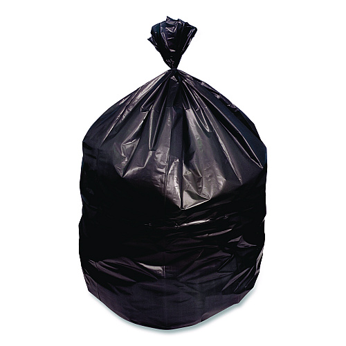 Boardwalk High-Density Can Liners, 60 gal, 22 mic, 38 x 60, Black, Perforated Roll, 150/Carton (385822K)