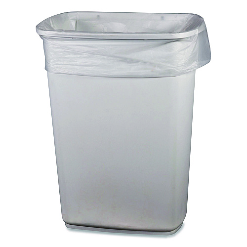 Boardwalk Low-Density Waste Can Liners, 16 gal, 0.5 mil, 24 x 32, Clear, Perforated Roll, 500/Carton (243205CL)