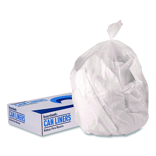 Boardwalk High-Density Can Liners, 56 gal, 16 mic, 43 x 48, Natural, Perforated Roll, 200/Carton (434816R)