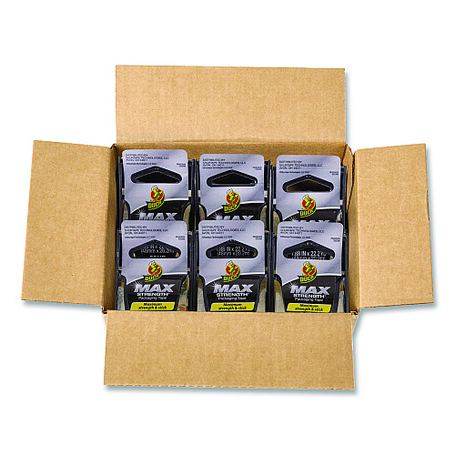 Duck MAX Packaging Tape with Dispenser, 1.5" Core, 1.88" x 22 yds, Crystal Clear, 6/Box (284983)