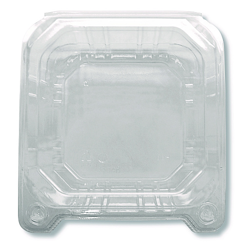Karat PET Plastic Hinged Container, 6 x 6 x 3.3, Clear, Plastic, 500/Carton (FPHC66PET1C)