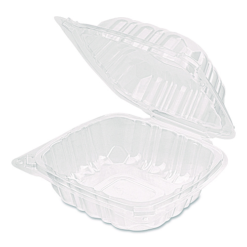 Karat Polypropylene Plastic Hinged Container, 6 x 6 x 3.3, Clear, Plastic, 50/Pack, 6 Packs/Carton (FPHC66PP1C)