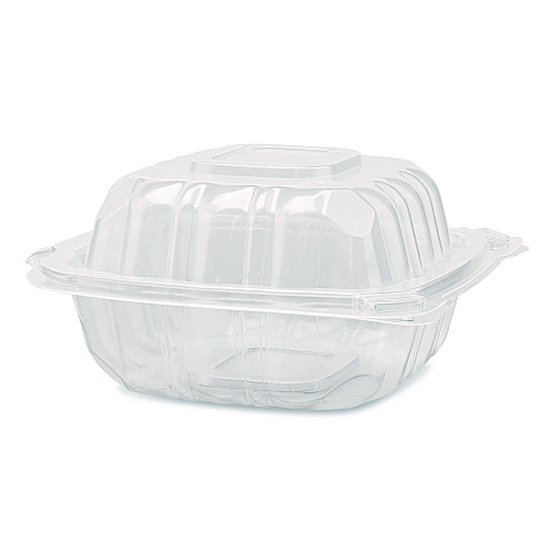 Karat Polypropylene Plastic Hinged Container, 6 x 6 x 3.3, Clear, Plastic, 50/Pack, 6 Packs/Carton (FPHC66PP1C)
