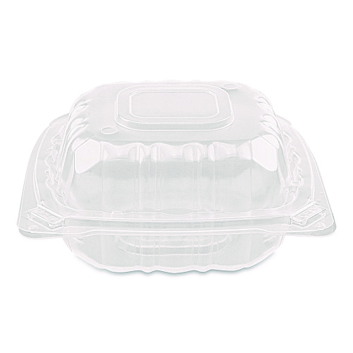Karat Polypropylene Plastic Hinged Container, 6 x 6 x 3.3, Clear, Plastic, 50/Pack, 6 Packs/Carton (FPHC66PP1C)