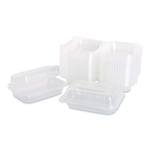 Karat Polypropylene Plastic Hinged Container, 6 x 9 x 2.97, Clear, Plastic, 125/Pack, 2 Packs/Carton (FPHC96PP1C)