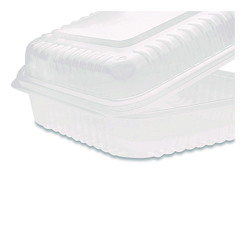 Karat Polypropylene Plastic Hinged Container, 9.35 x 9.22 x 3.17, Clear, Plastic, 50/Pack, 4 Packs/Carton (FPHC99PP1C)
